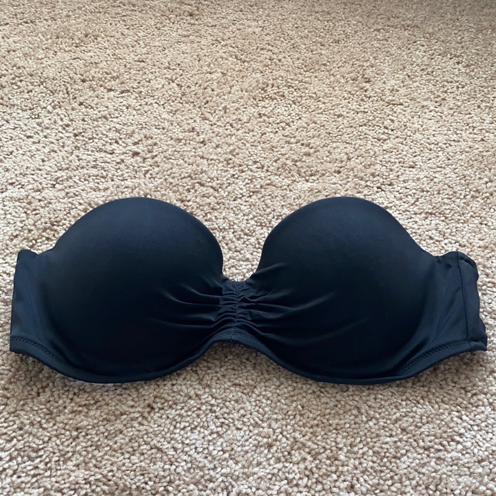 Victoria’s Secret Black Bandeau Swim Top 34C